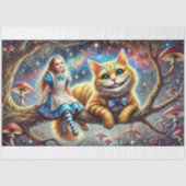 Papier Mousseline Wonderland Fairytale Alice Cheshire Cat Decoupage (Recto)