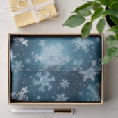 Papier Mousseline Wonderland Snowflakes Snowfall Blue White (Cadeau)