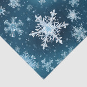 Papier Mousseline Wonderland Snowflakes Snowfall Blue White (Détail)