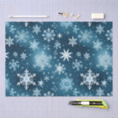 Papier Mousseline Wonderland Snowflakes Snowfall Blue White (Artisanat)