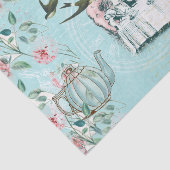 Papier Mousseline Wonderland Tea Party Aqua Pink Tissue Paper (Détail)