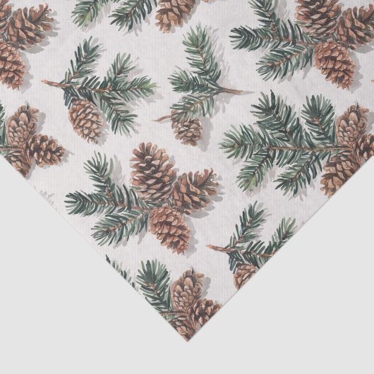 Papier Mousseline Woodland Evergreen and Pinecone (Détail)