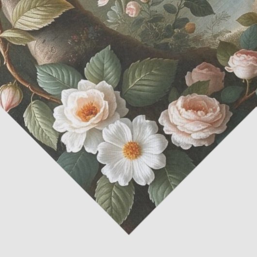 Papier Mousseline Woodland Fox with Botanical Details (Détail)