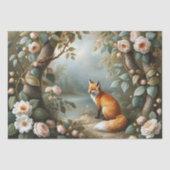 Papier Mousseline Woodland Fox with Botanical Details (Recto)