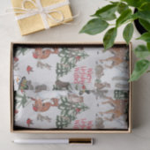 Papier Mousseline Woodland Snowman Deer Fox Noël Wings Grey (Cadeau)