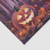 Papier Mousseline Woodsy Jack-olantern, Feuilles d'automne et Forêt (Détail)