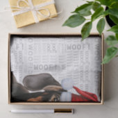 Papier Mousseline Woof Word Art and Christmas Smooth Dachshund Dog (Cadeau)