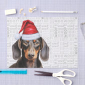 Papier Mousseline Woof Word Art and Christmas Smooth Dachshund Dog (Artisanat)