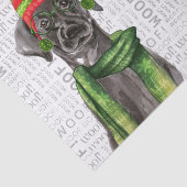 Papier Mousseline Woof Word Art et Christmas Black Labrador (Détail)