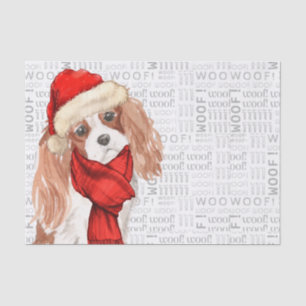Papier Mousseline Woof Word Art et Christmas Cocker Spaniel