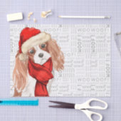 Papier Mousseline Woof Word Art et Christmas Cocker Spaniel (Artisanat)