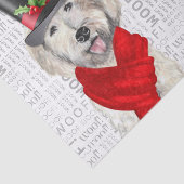 Papier Mousseline Woof Word Art et Jaune Labradoodle chien Noël (Détail)
