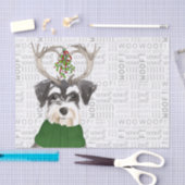 Papier Mousseline Woof Word Art et Noël Schnauzer miniature (Artisanat)