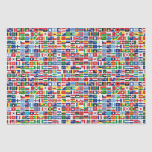 Papier Mousseline World All Countries Nation Drapeaux Découpage