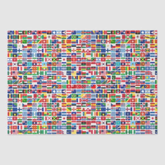Papier Mousseline World All Countries Nation Drapeaux Découpage (Recto)