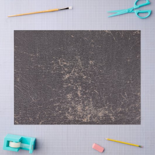 Papier Mousseline Worn Black Leather (Artisanat)