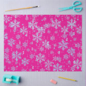 Papier Mousseline Wrapping Paper, Bright Fuchsia Snowflakes (Artisanat)