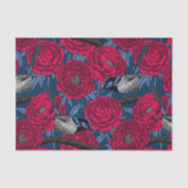 Papier Mousseline Wrens in the peonies (Recto)