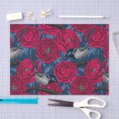 Papier Mousseline Wrens in the peonies (Artisanat)