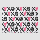 Papier Mousseline XOXO Motif de coeur Saint Valentin (Recto)
