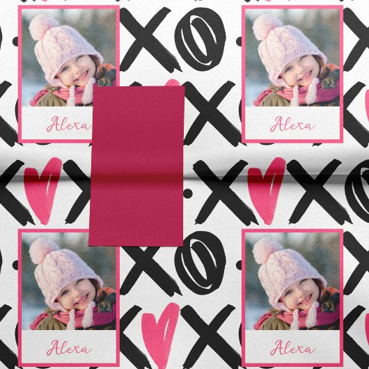 Papier Mousseline XOXO Photo et Motif de coeur Saint Valentin