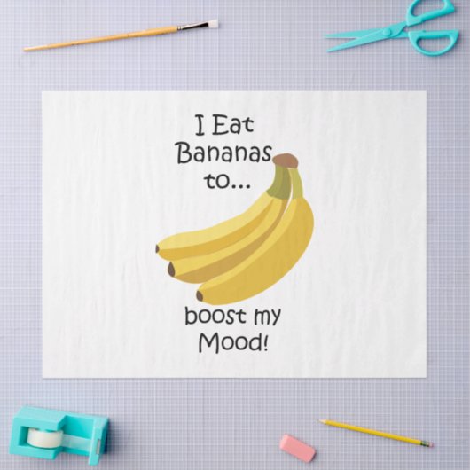 Papier Mousseline Yellow Banana Fruit Boost My Mood Funny (Artisanat)