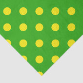 Papier Mousseline Yellow On Green Polka Dots Pattern Design  (Détail)