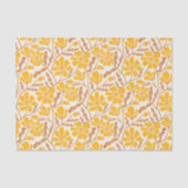 Papier Mousseline Yellow Retro Floral Pattern (Recto)