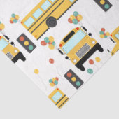 Papier Mousseline Yellow School Bus Kids Birthday Party (Détail)
