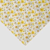 Papier Mousseline Yellow Watercolor Wildflowers Pattern  (Détail)