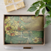 Papier Mousseline Yellow Zinnias aquarelle peinture Brown (Cadeau)