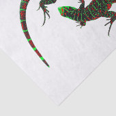 Papier Mousseline Yin Yang Lizards Blanc (Détail)