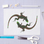 Papier Mousseline Yin Yang Lizards Blanc (Artisanat)