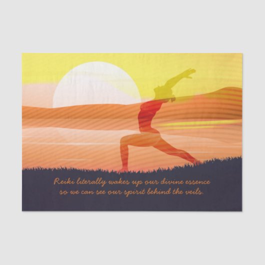 Papier Mousseline Yoga Enseignant Soleil Salutation Moitié Lune Pose (Recto)