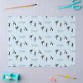 Papier Mousseline Yoga pose et texte motif sur bleu (Artisanat)