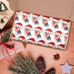 Papier Mousseline Yorkshire Terrier Dog Breed Christmas Stars