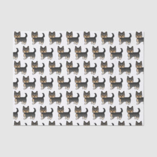 Papier Mousseline Yorkshire Terrier noir et feu Motif de chien migno