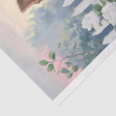 Papier Mousseline Yorkshire Terrier Rose Jardin Peinture Découpage (Détail)