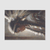 Papier Mousseline Young Native Girl Feather Headdress Decoupage (Recto)