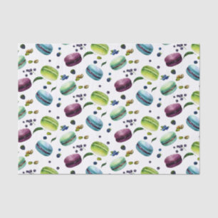 Papier Mousseline Yummy Coloré Macarons & Berries Motif