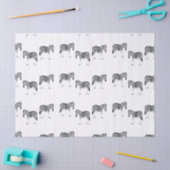 Papier Mousseline Zebra animal pattern on white (Artisanat)