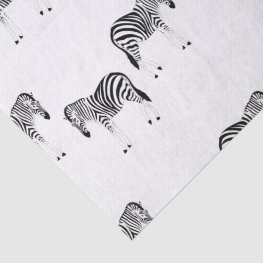Papier Mousseline Zebra animal pattern on white (Détail)