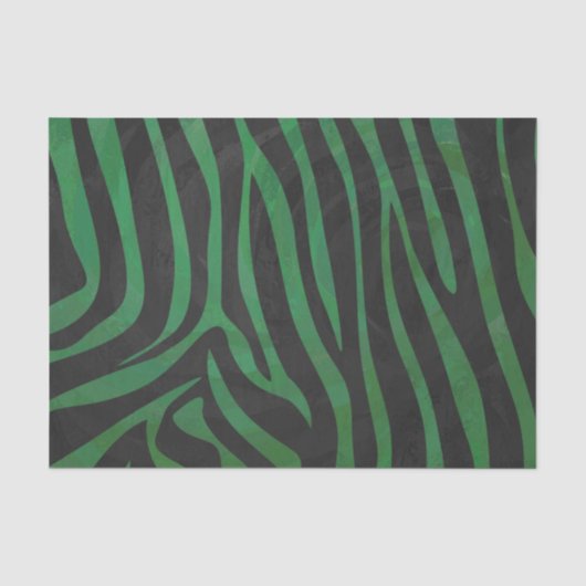 Papier Mousseline Zebra Black et Green Print (Recto)