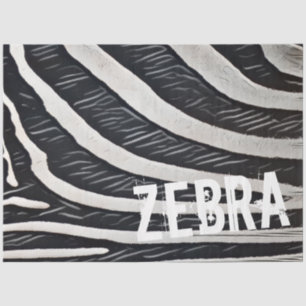 Papier Mousseline Zebra Fur noir et blanc Design pour Amoureux des a
