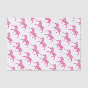 Papier Mousseline Zebra Hot rose et blanc Silhouette