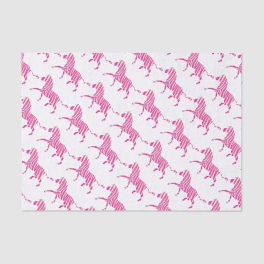 Papier Mousseline Zebra Hot rose et blanc Silhouette (Recto)