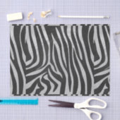 Papier Mousseline Zebra noir et gris clair (Artisanat)