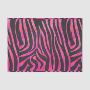Papier Mousseline Zebra noir et rose chaud