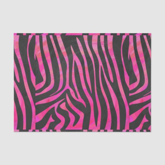 Papier Mousseline Zebra noir et rose chaud (Recto)
