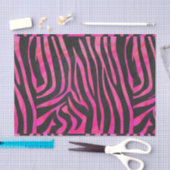 Papier Mousseline Zebra noir et rose chaud (Artisanat)